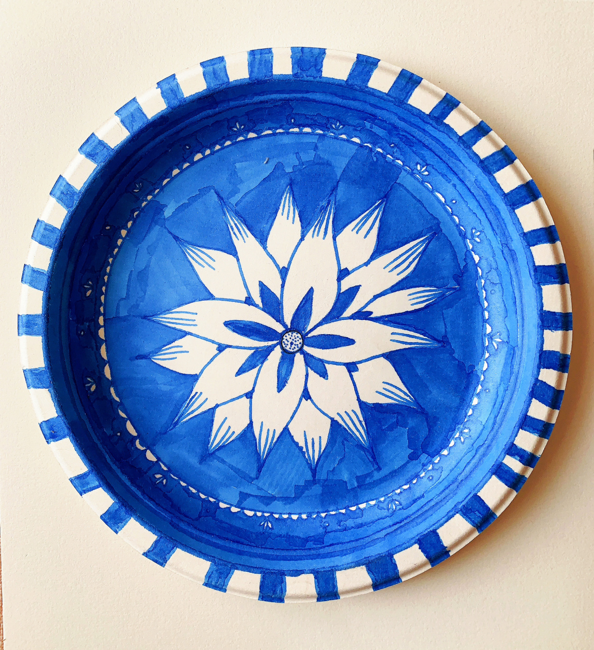 纸盘子线描画,创意儿童画(小学生作品)