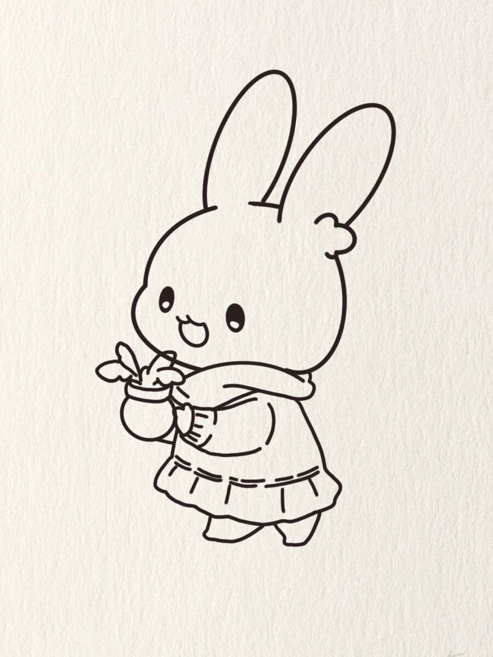 简笔画教程—自己种胡萝卜 拟人化的兔子