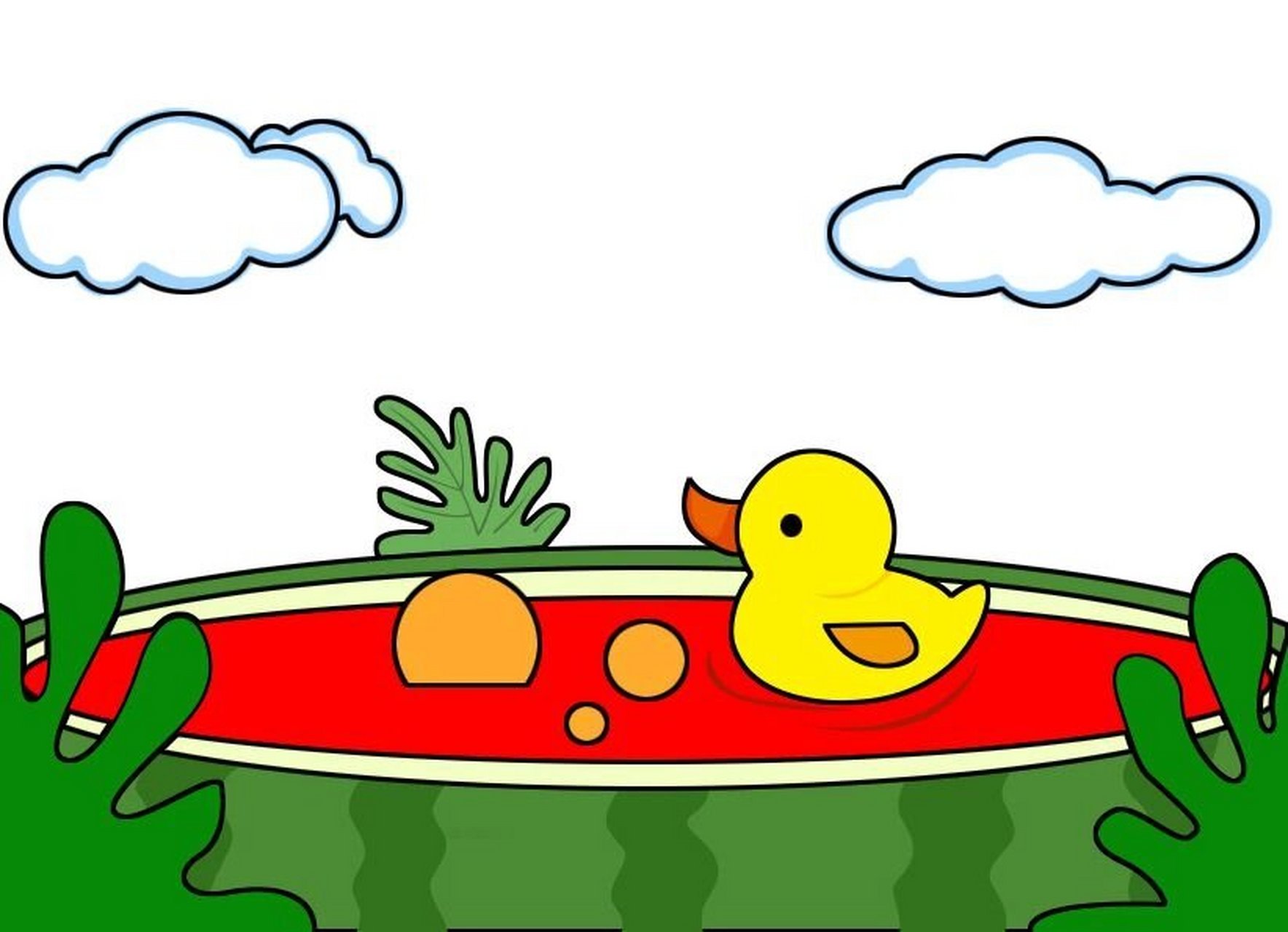 儿童简笔画|游泳的小鸭子 爱游泳的小鸭子