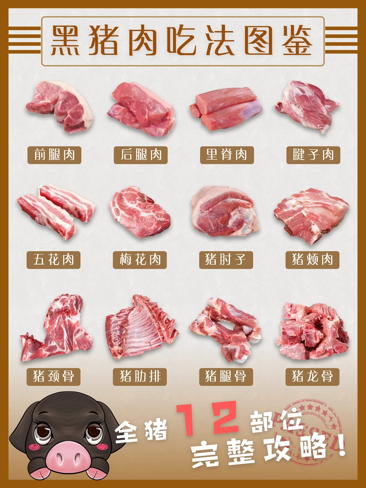 猪展肉和腱子肉图片