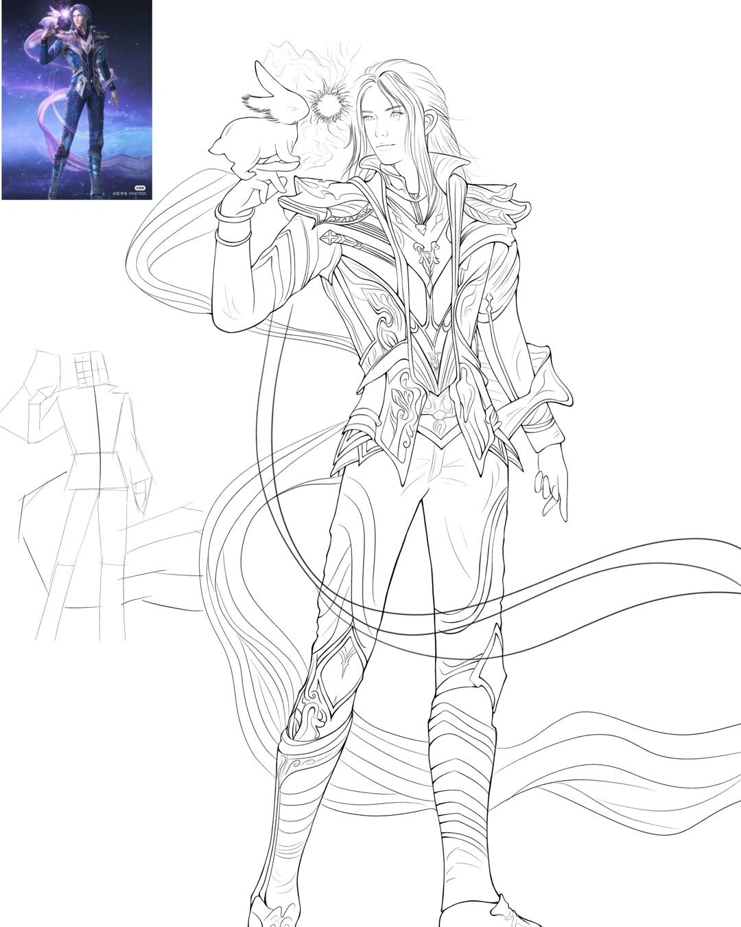 22张 线稿步骤 唐三