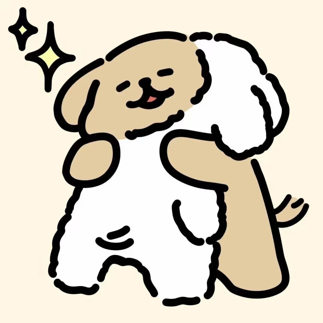 线条小狗情侣头像
