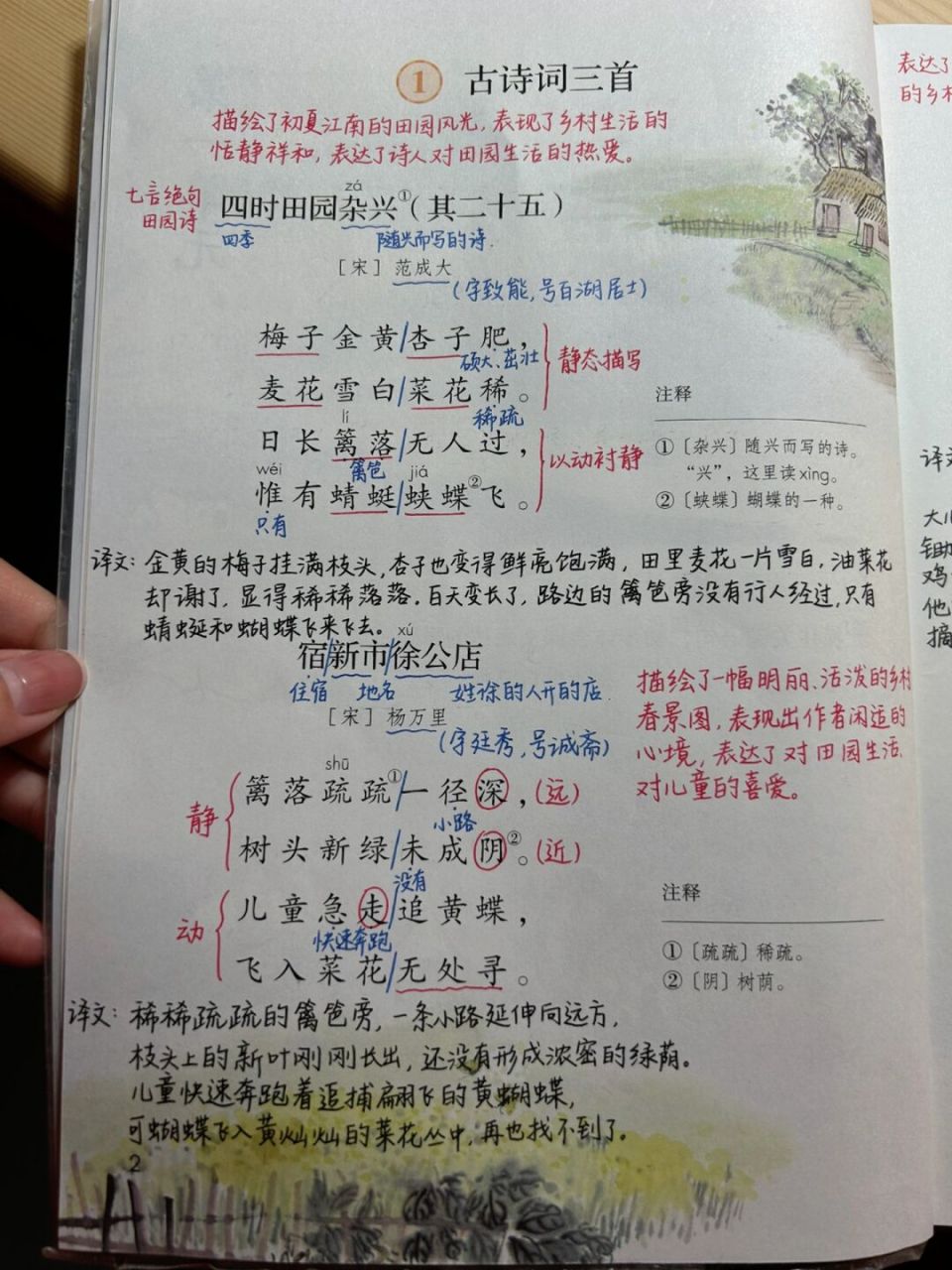 四下语文课堂笔记|第一课 古诗词三首 #小学语文# #小学语文课堂笔记