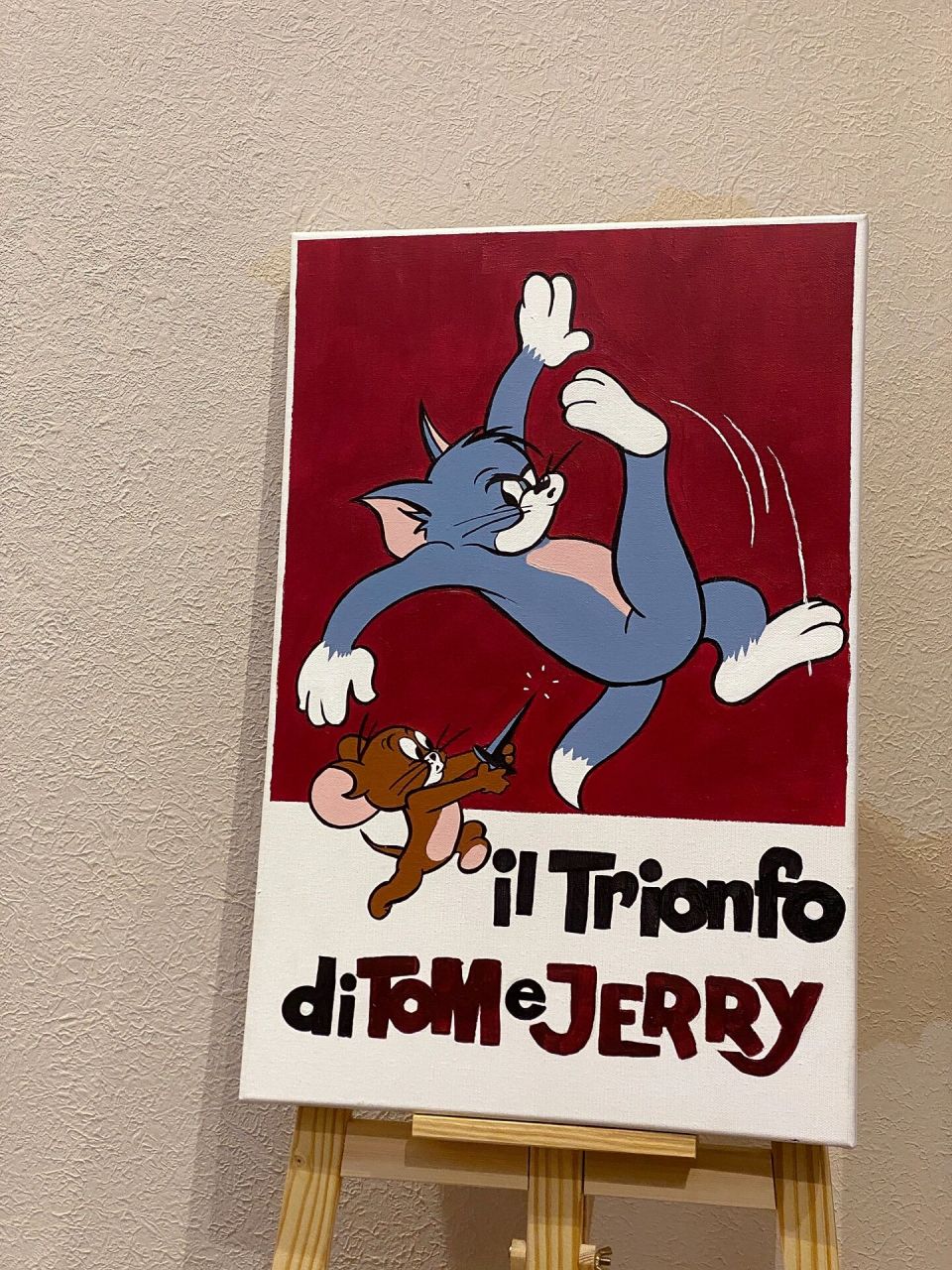 丙烯画|复古猫和老鼠93 除了尾巴全身都圆滚滚的jerry太可爱了60