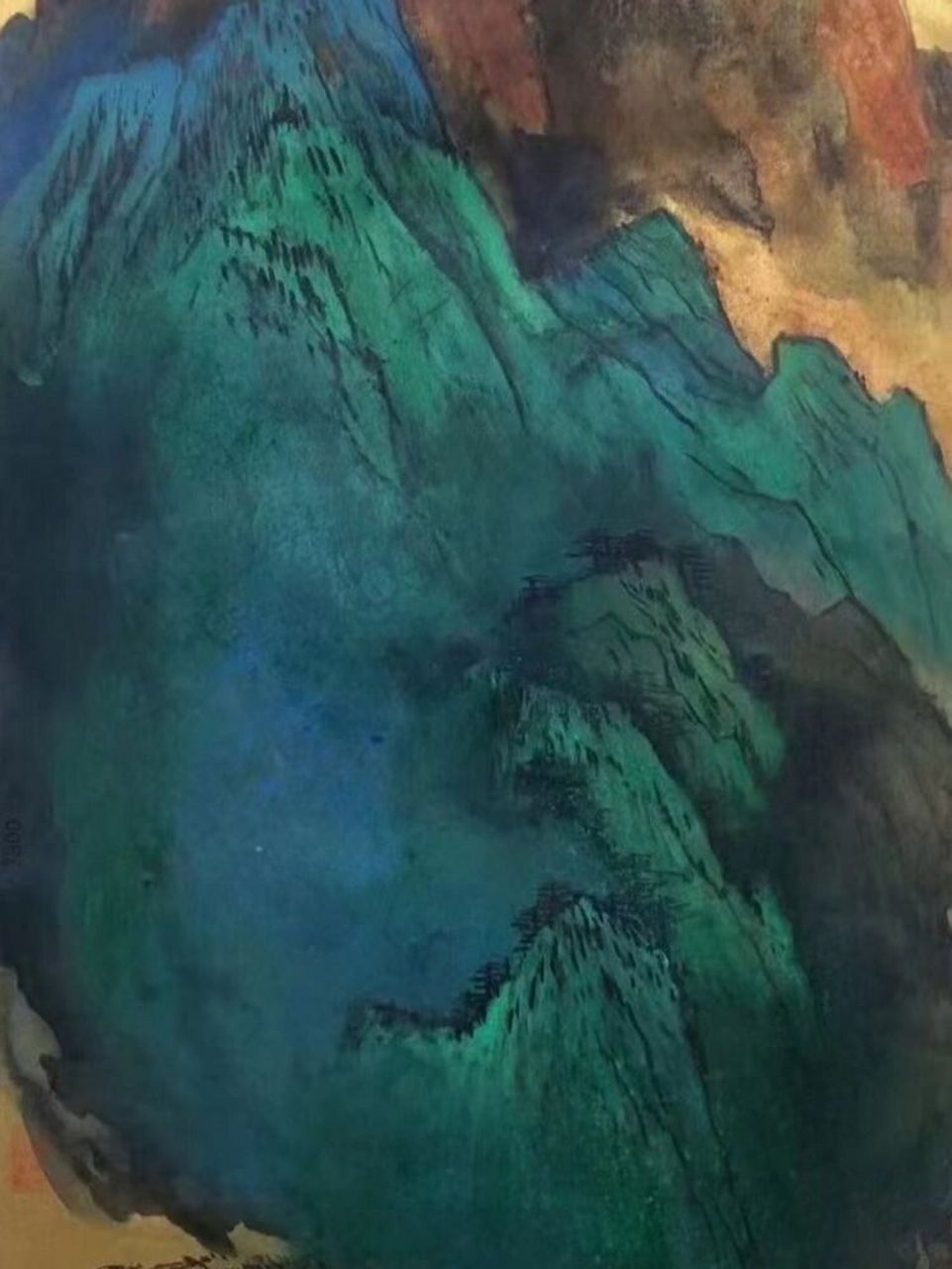 泥金《江山锦绣图》 万鼎,泥金《江山锦绣图》136*68