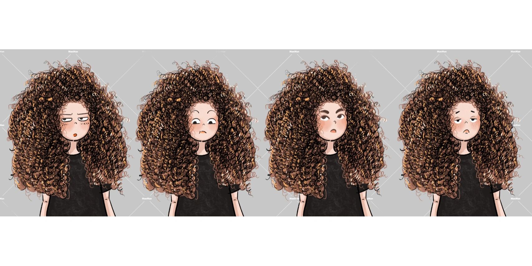 手绘头像表情|爆炸头      手绘爆炸头