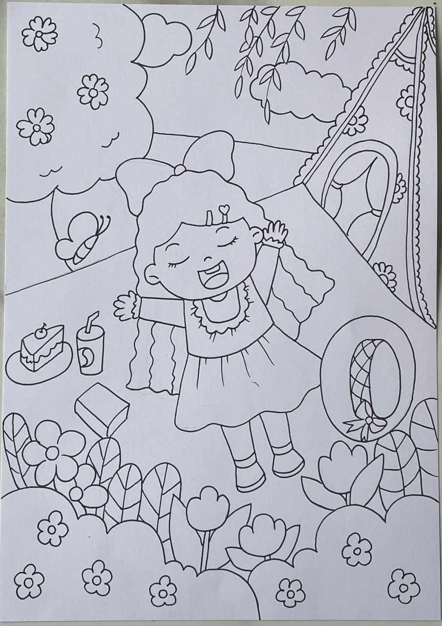 春游野餐主题 临摹