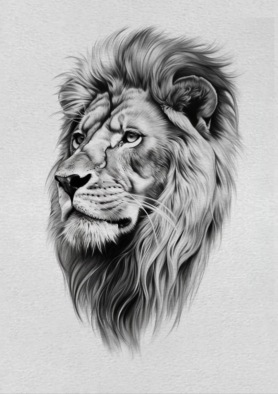 雄狮纹身手稿图片图片