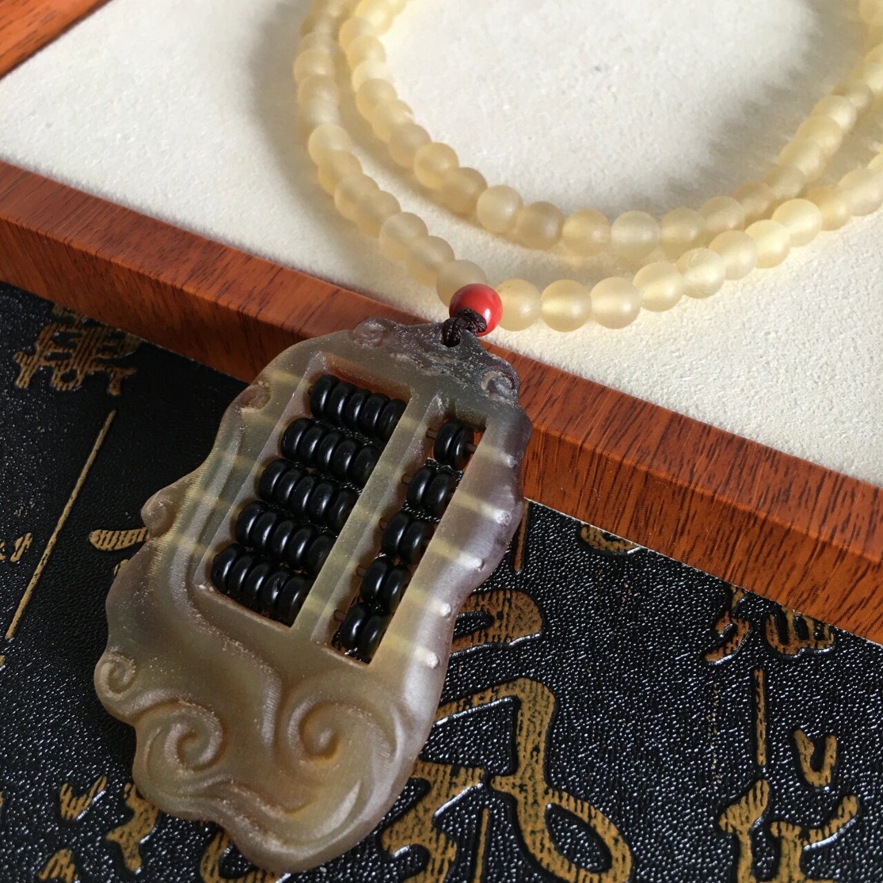 【玖玖饰品】藏羚羊角算盘吊坠 96天然藏传羚羊角算盘吊坠,珠子尺寸