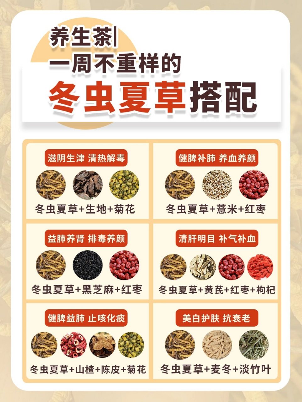 一周养生不重样6015快喝这杯冬虫夏草养生茶 冬虫夏草素有"百草之