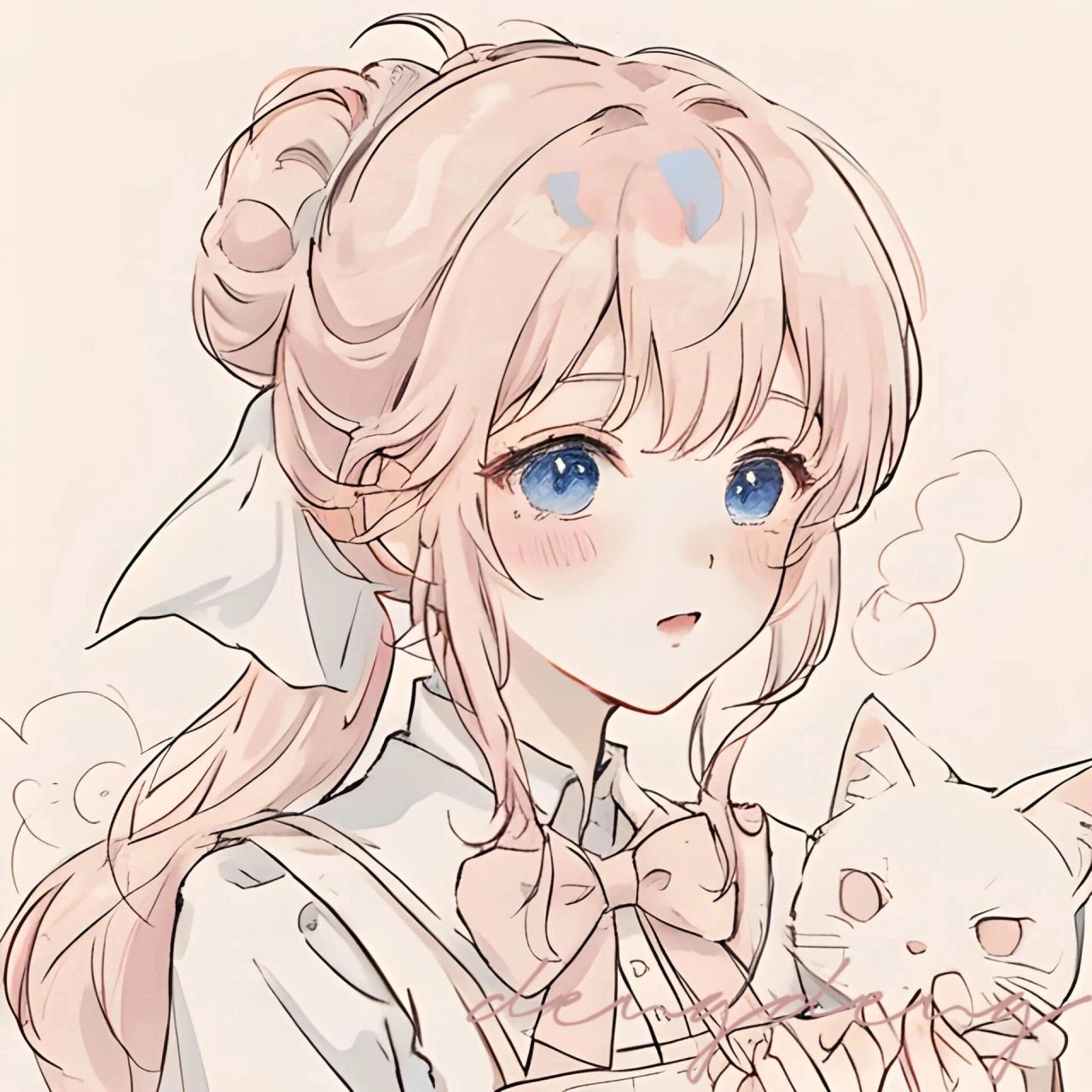 粉色系可爱女生头像|动漫女头|日系简约风