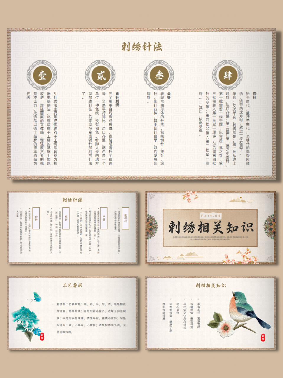 96中国传统文化民间非遗艺术刺绣ppt课件 92编号:108-150,页数:18