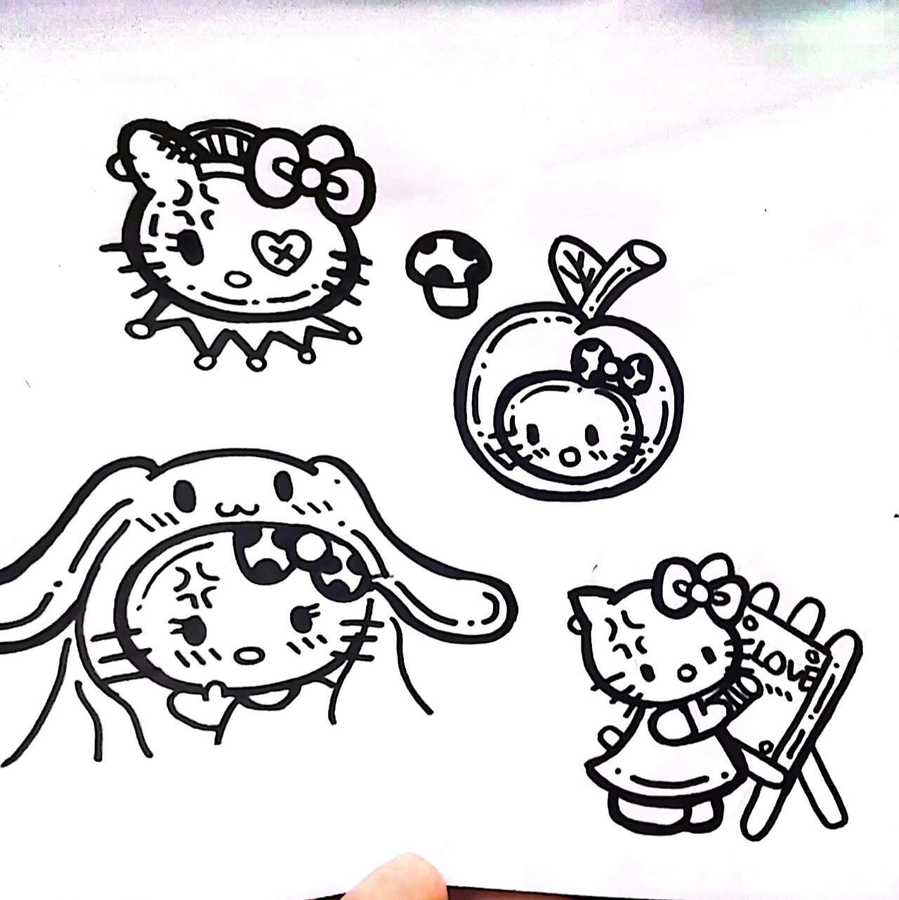原创涂鸦 hellokitty原创 手绘 可爱 简笔画 感谢喜欢 可临摹 有部分
