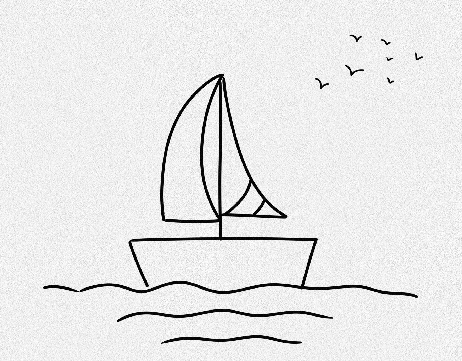 简笔画—帆船⛵️@梦境里的幸福的动态