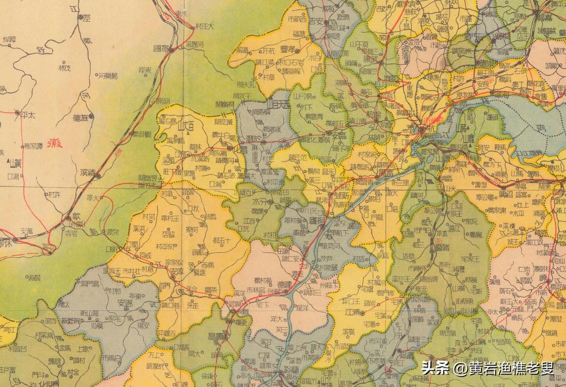 更准确的说是老杭州府,严州府的分县地图.