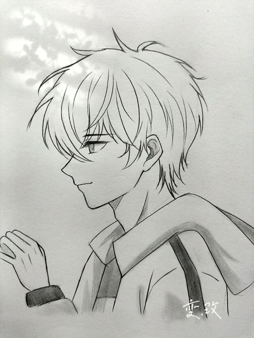 男生手绘 原图来自  画稍微做了点改动