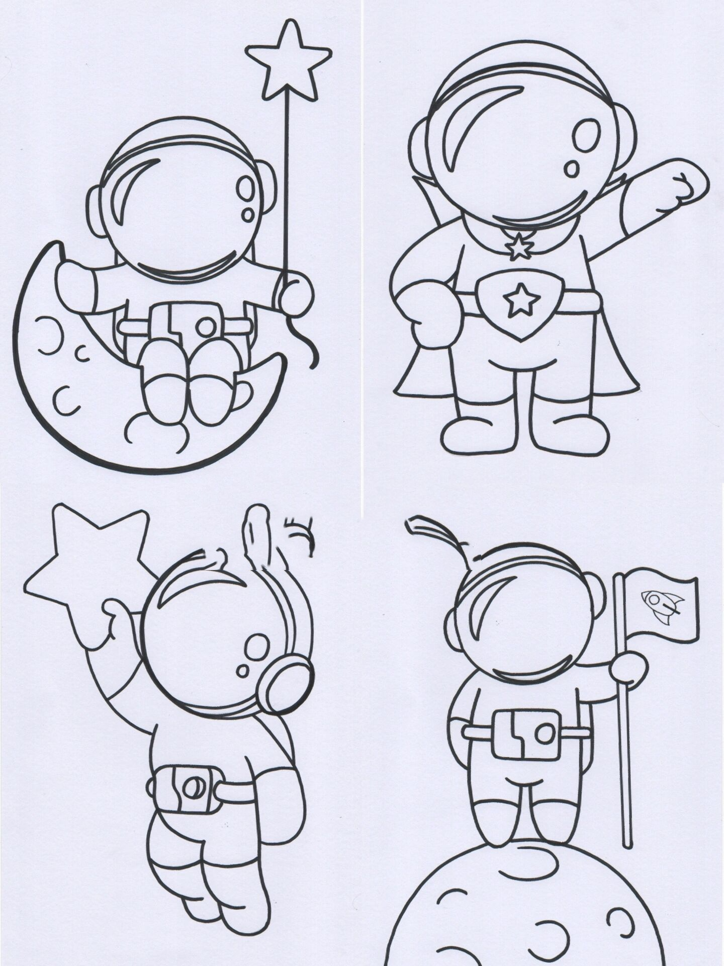 宇航员简笔画(幼儿园老师让我帮忙画的