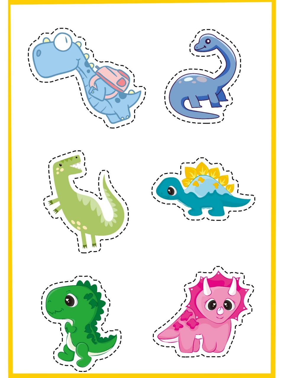 卡通小恐龙剪纸素材