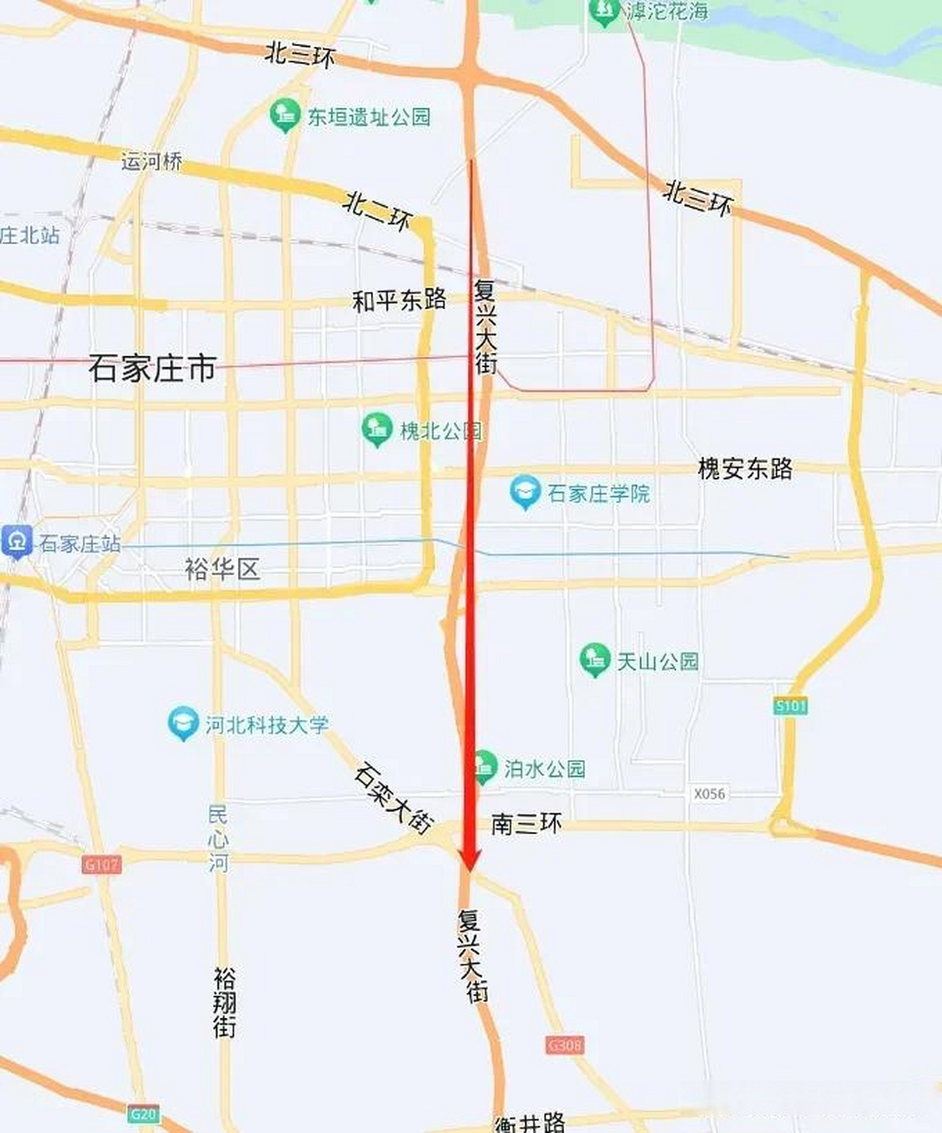 石家庄复兴大街地图图片