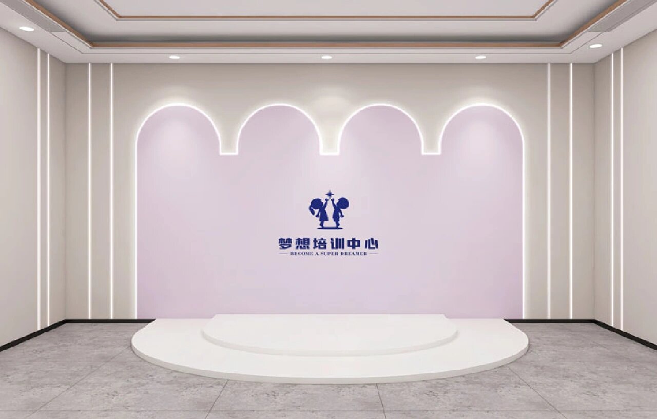 简约3d光感舞蹈教室墙纸口才舞台装饰背景墙