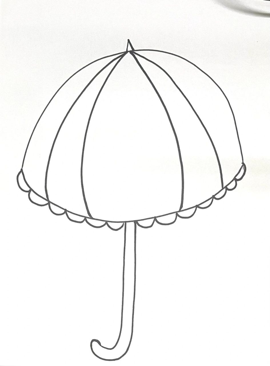 小班美术—《小花伞》空白雨伞素材打印77教  小班美术《小花伞》