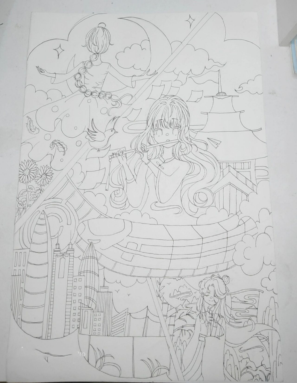 记着这张稿晚点它会被我上色毁03别人都是老早就画完了,我拖到三