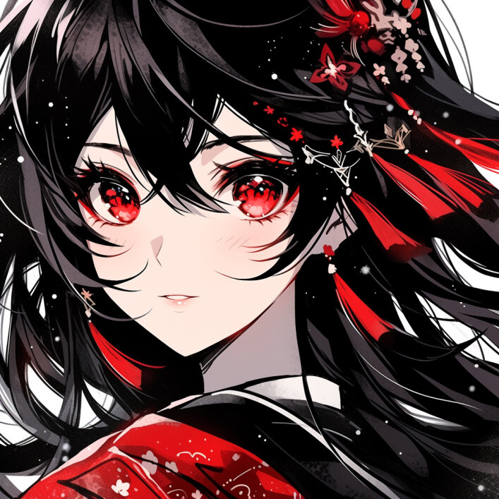 高冷❣红黑色系 优质女生头像