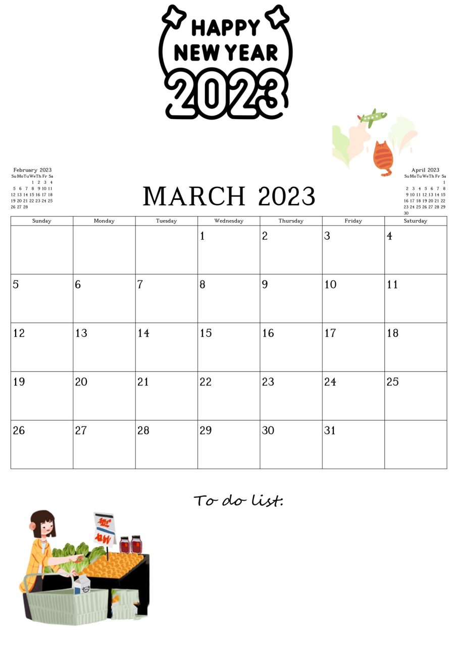 2023年简约日历,自己打印92 想diy日历就自己弄了份自用的.
