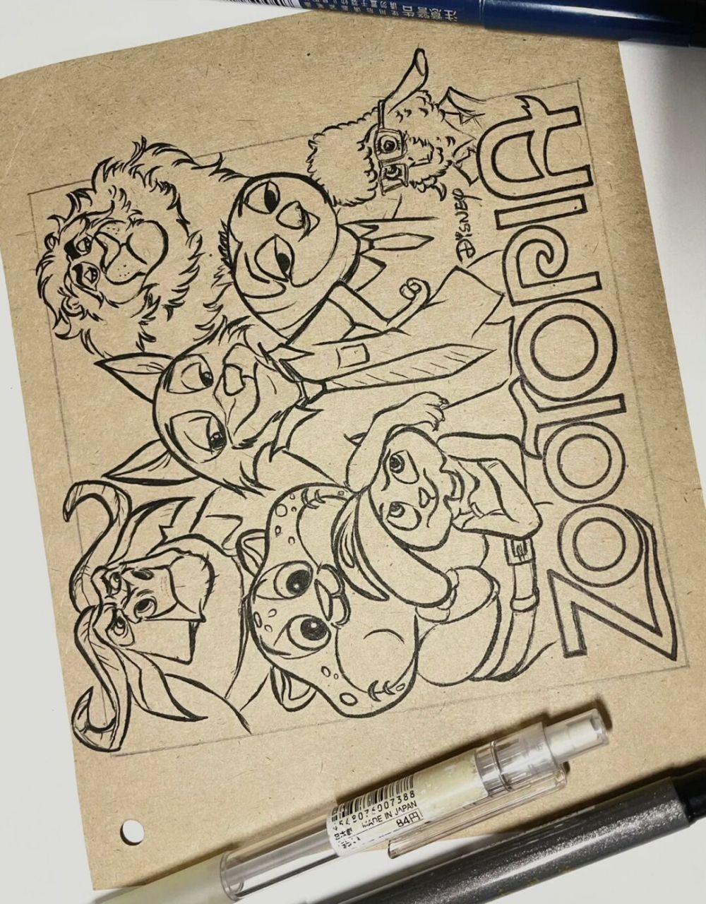 尼克朱迪手绘简笔画 尼克来了,朱迪来了,牛局长,本杰明豹警官,闪电