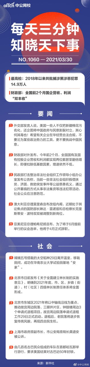 公务员考试# 【2021年3月30日时政热点汇总】 · 最高检:2018年以来