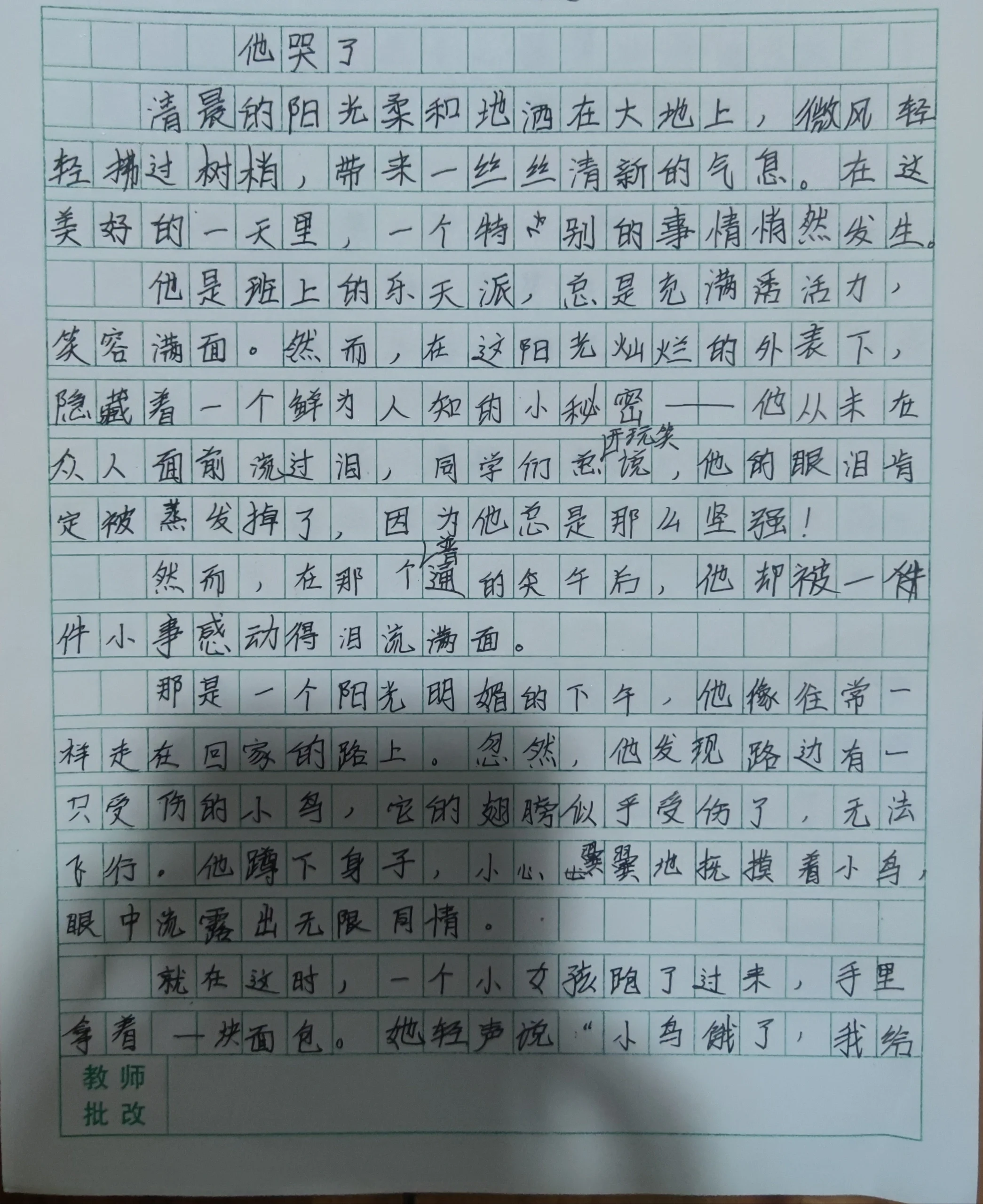 他怎么了作文300字图片