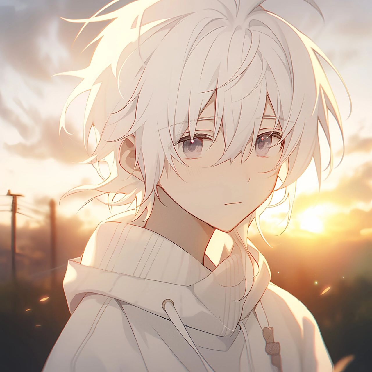 动漫头像|白发男头(3)