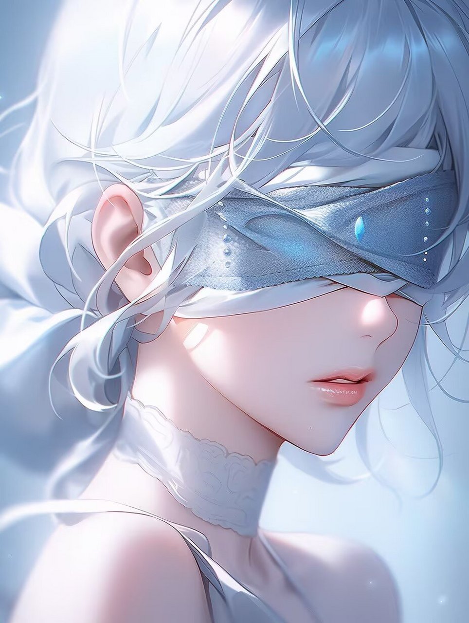 蒙眼氛围感美女 | 壁纸 头像