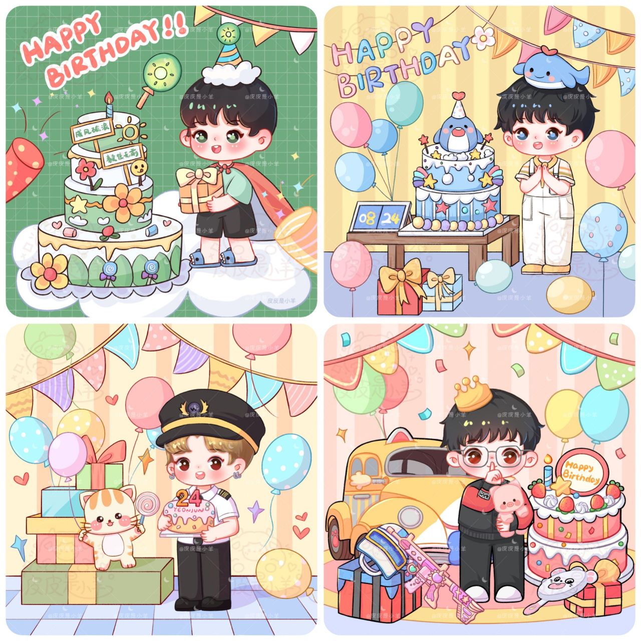 好像也有在进步呀 q版人物|儿童插画|人体造型|人体动态|生日贺图