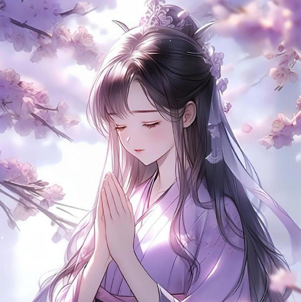 q版古风佛系少女祈福头像.   #文案# #情感# #生活# #朋友圈文案