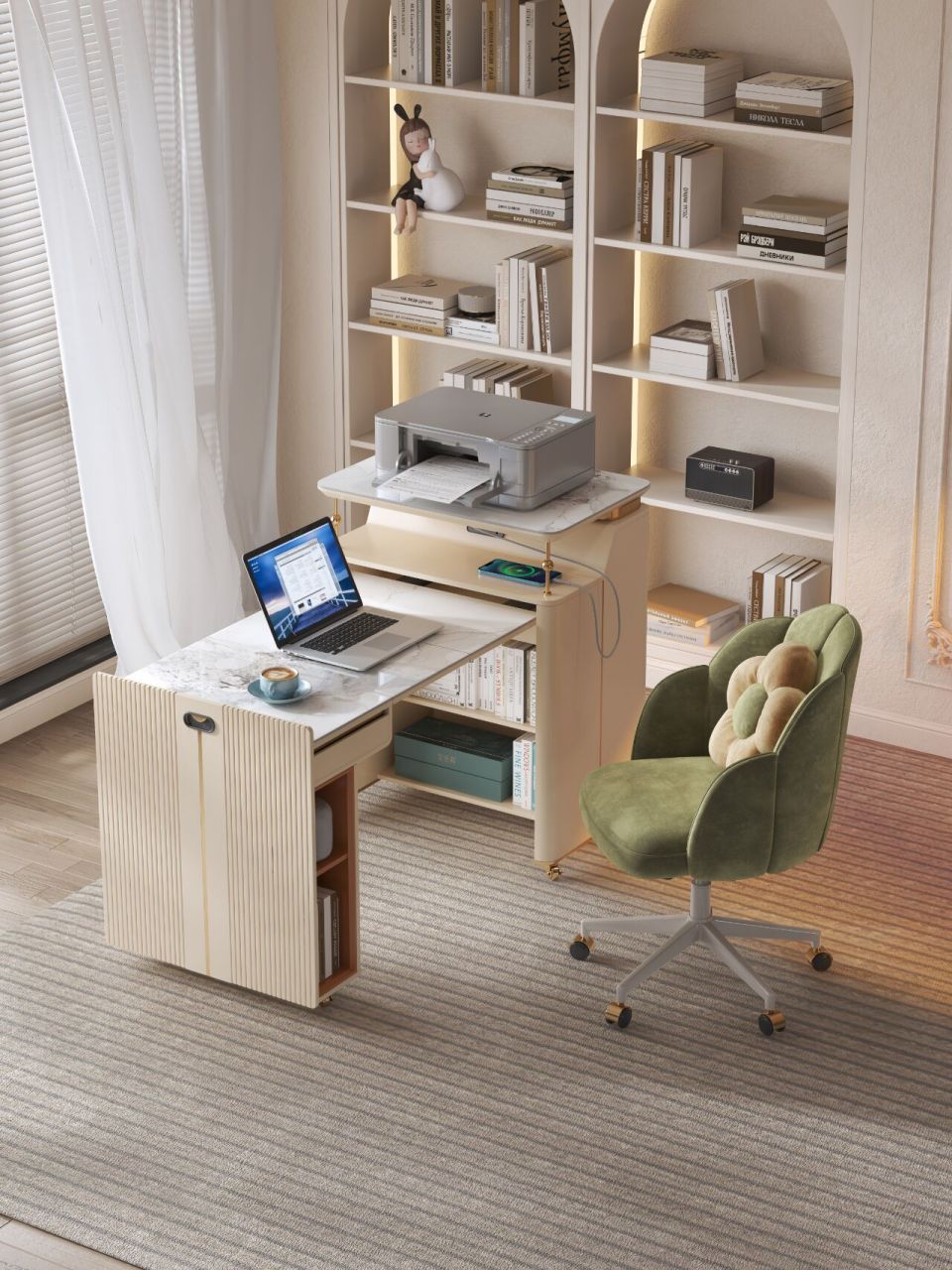 小户型可移动书桌,打造舒适的家居空间 真的很省空间呀,桌子折叠伸缩