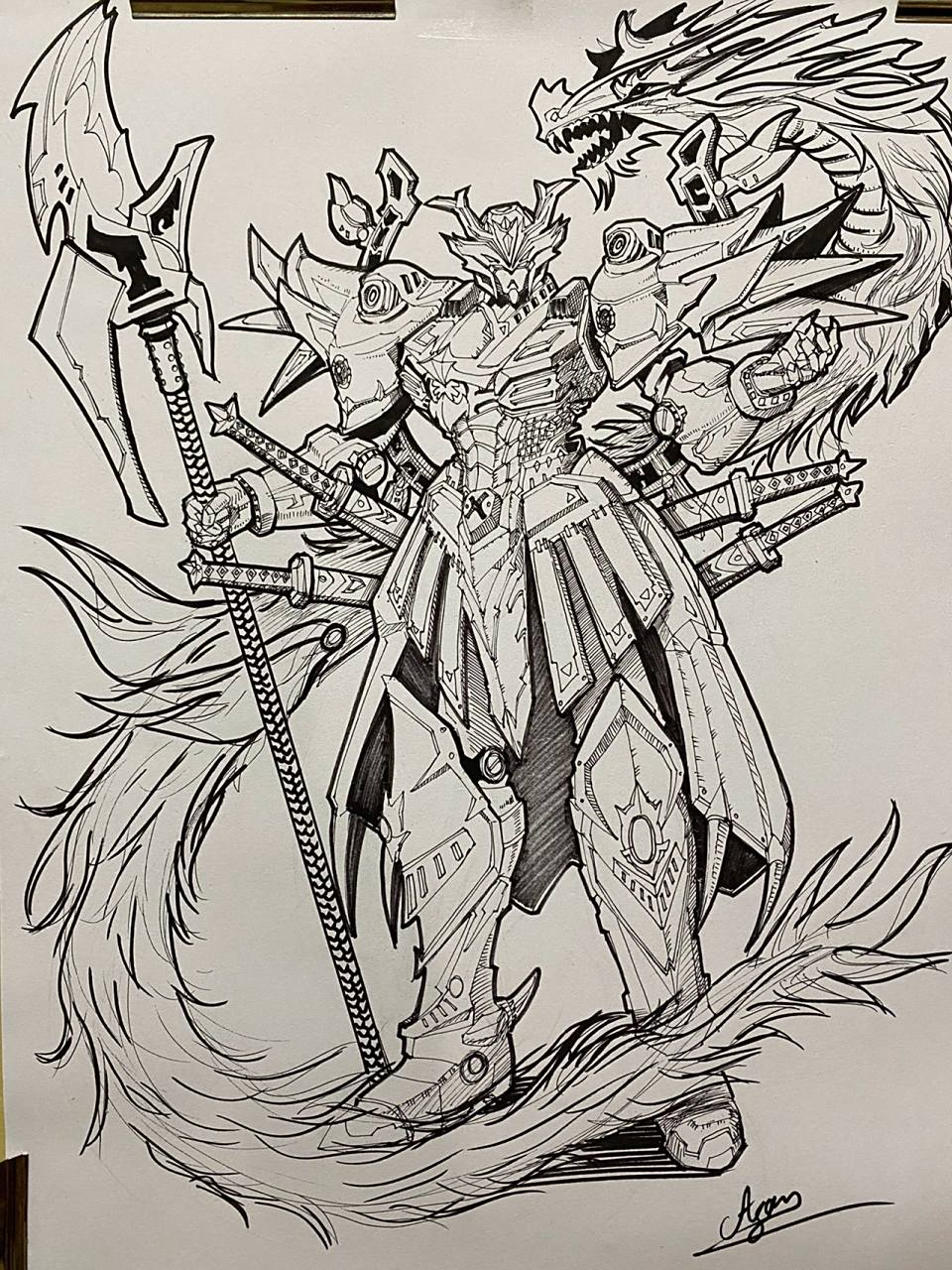 藏道模型-青龙手绘 今天这张画只用了3个小时就完成了.