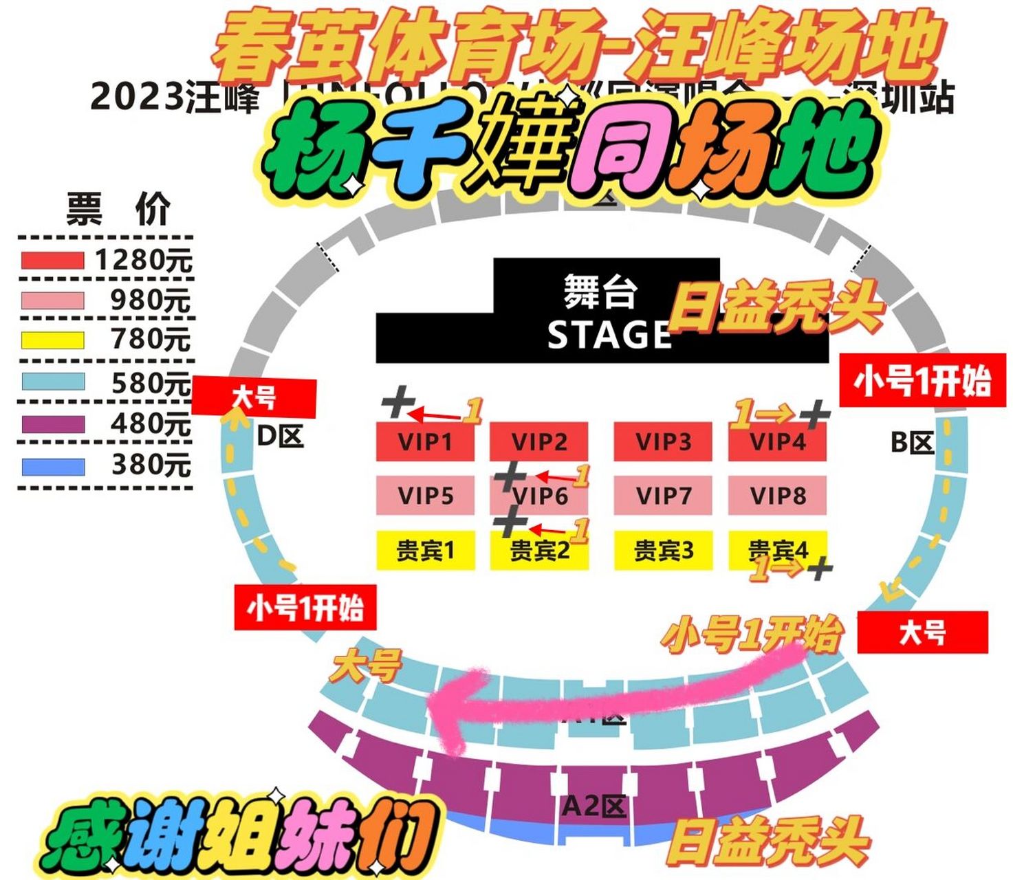 张信哲,杨千嬅深圳春茧体育场座位图解析 6月12日最新更新: 	 1,排数
