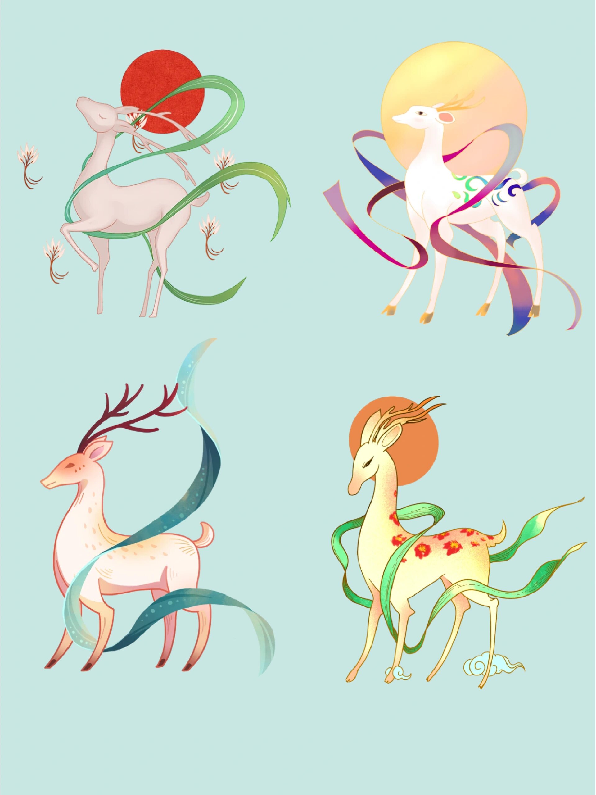 唯美敦煌九色鹿04png免扣素材 04有宝子知道九色鹿的故事嘛?