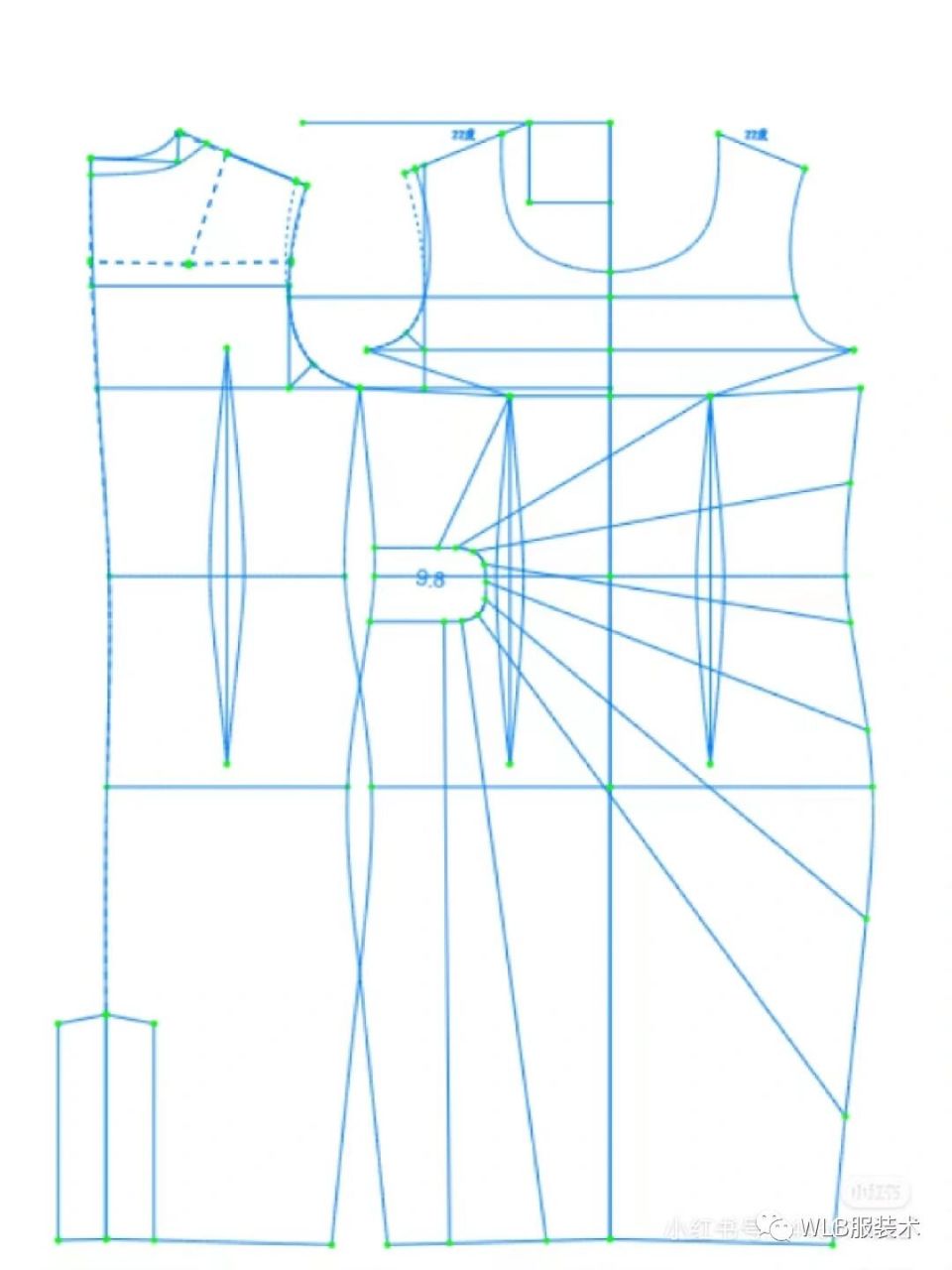 3款-腰部打褶/扭结连衣裙结构纸样图!