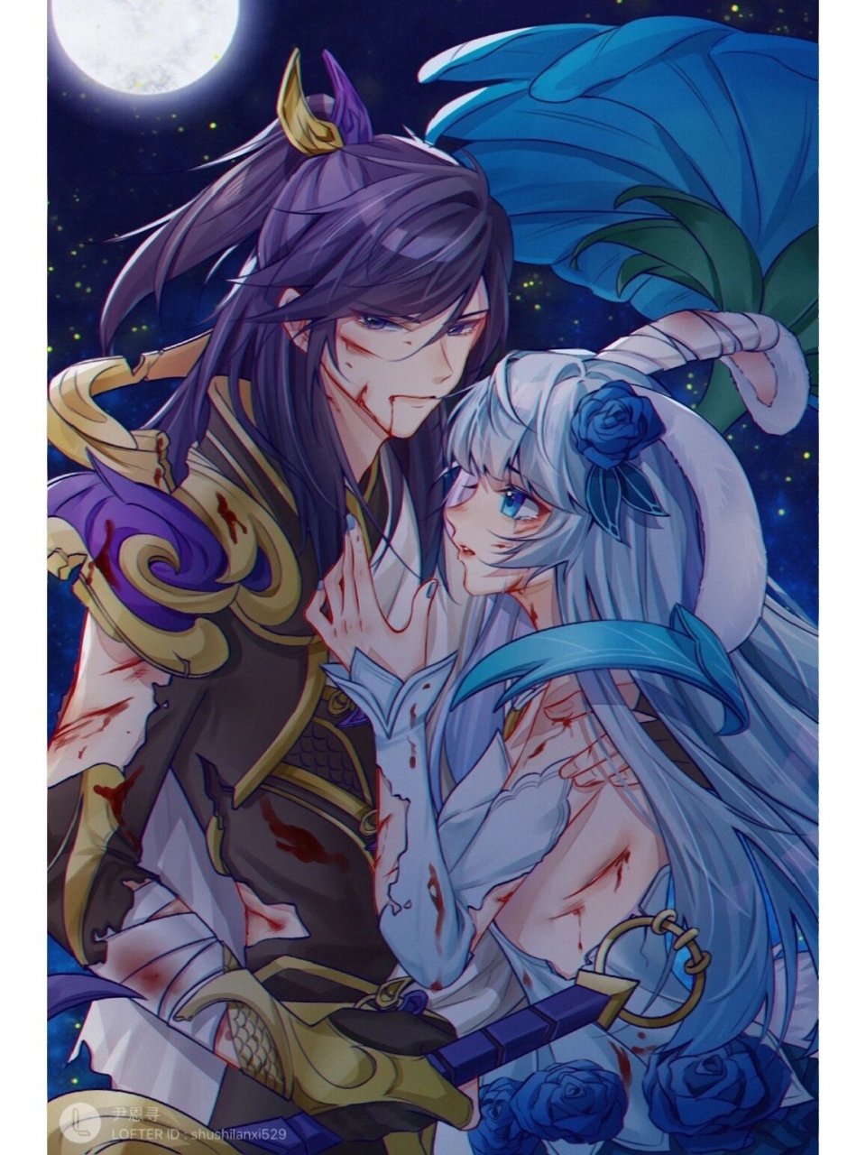 信离壁纸 图源水印 李信&公孙离 单纯的就磕这对锁死