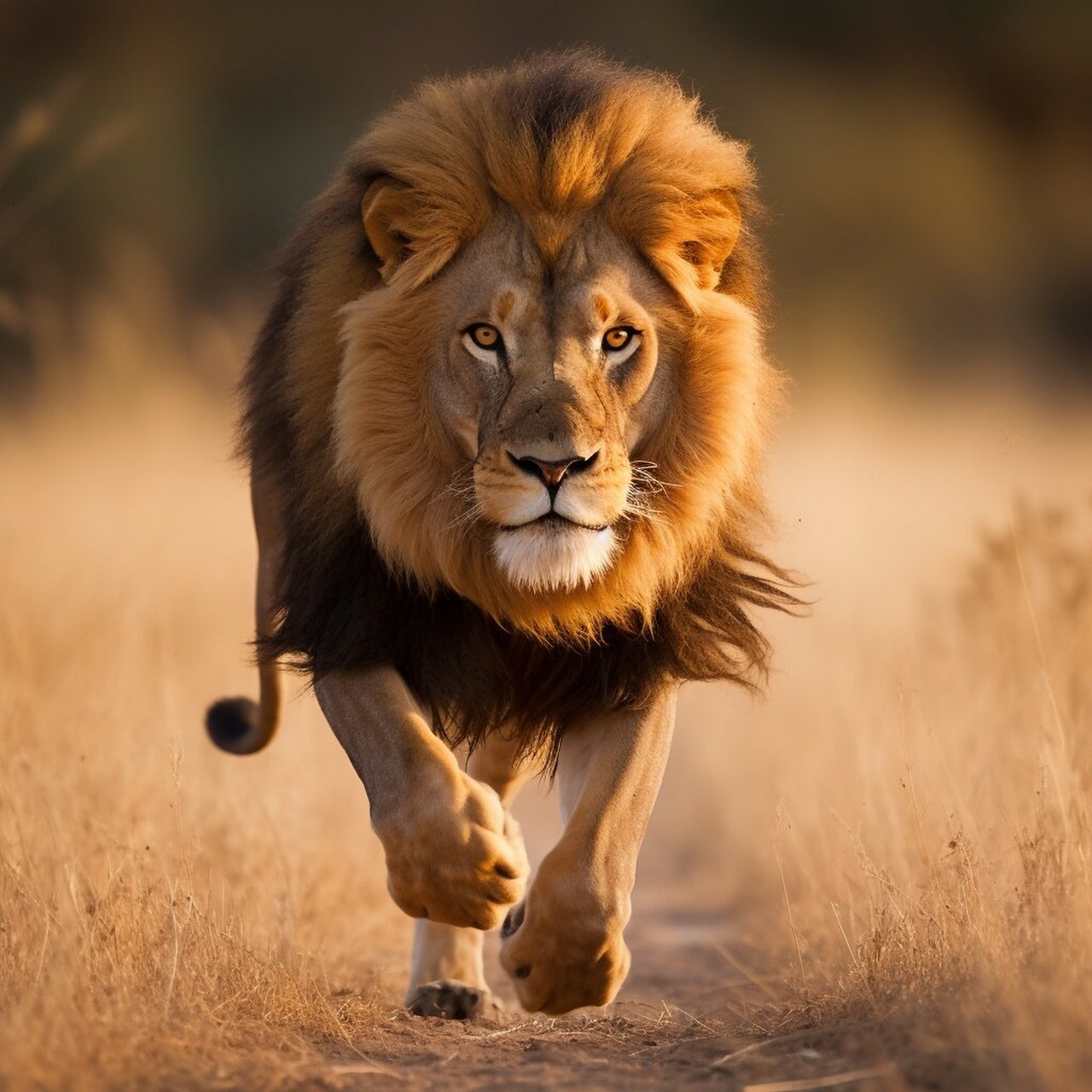 世界动物之非洲雄狮 它是大草原的王者,威严而威武的非洲狮子.