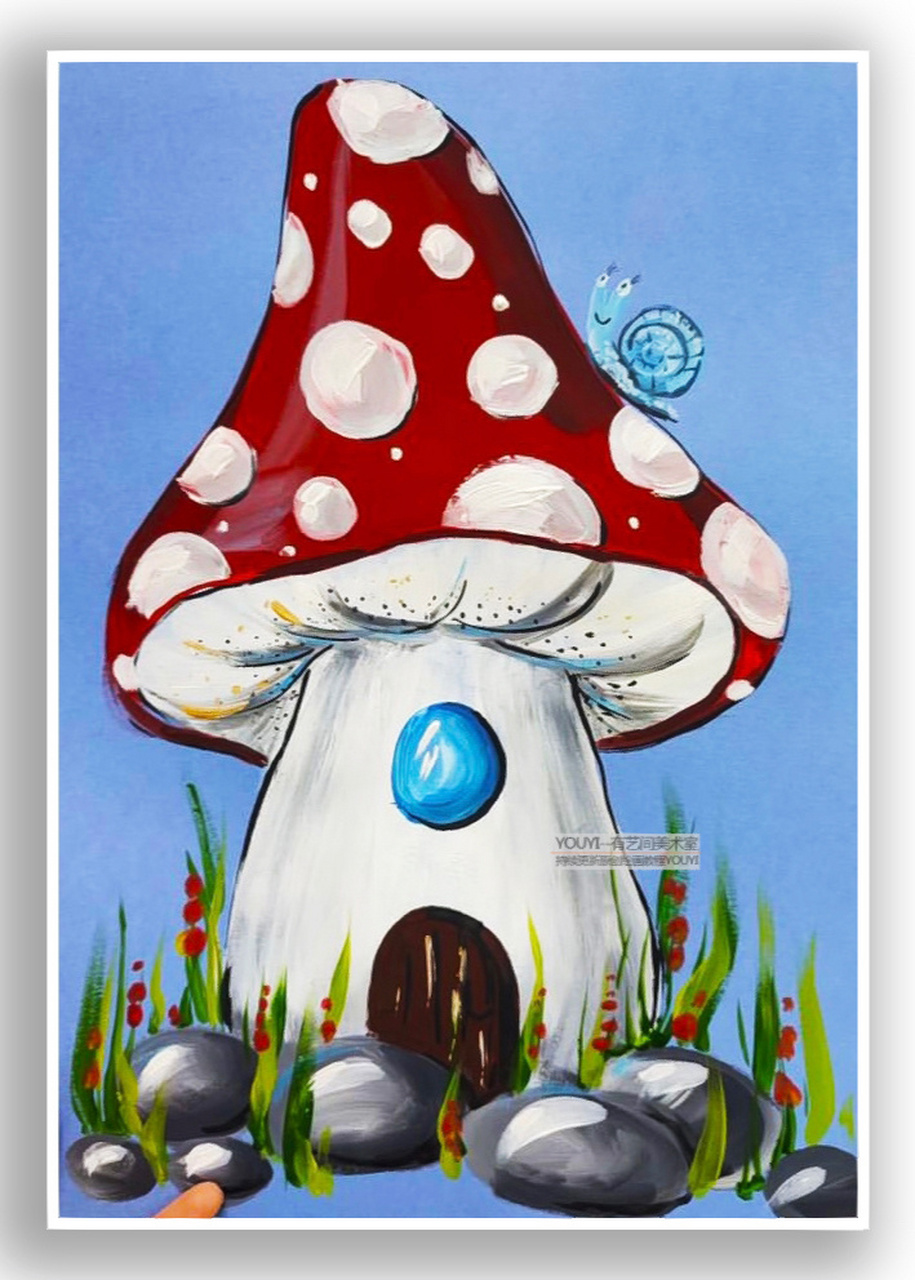 蘑菇房子|水粉画