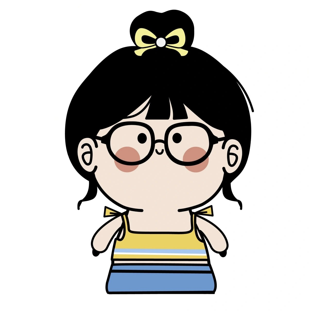 头像|可爱丸子头妹妹,带眼镜妹妹 丸子头的各种不同扎法