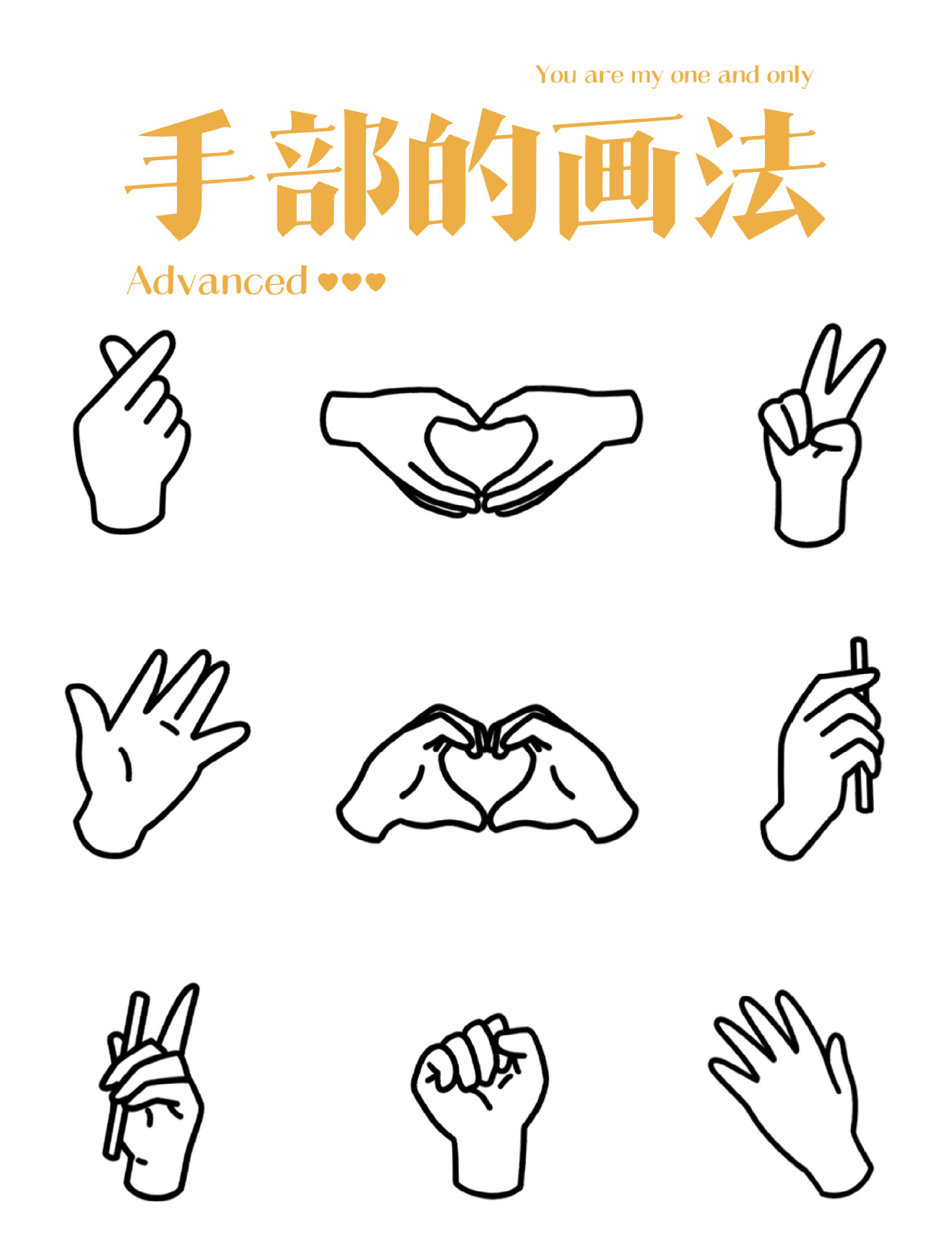 手部练习常见手势绘画