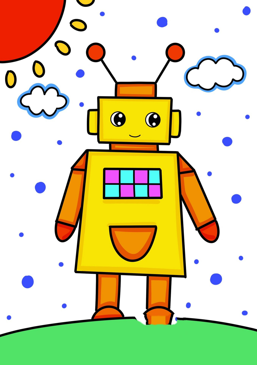 机器人0615儿童画合集 9615线稿