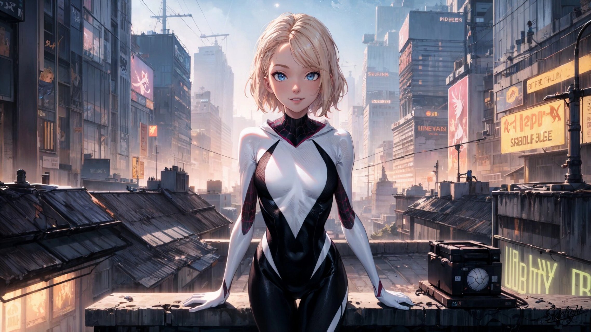 4k高清壁纸|16:9横屏|蜘蛛侠格温 最近想做点不一样的,左想右想先试试