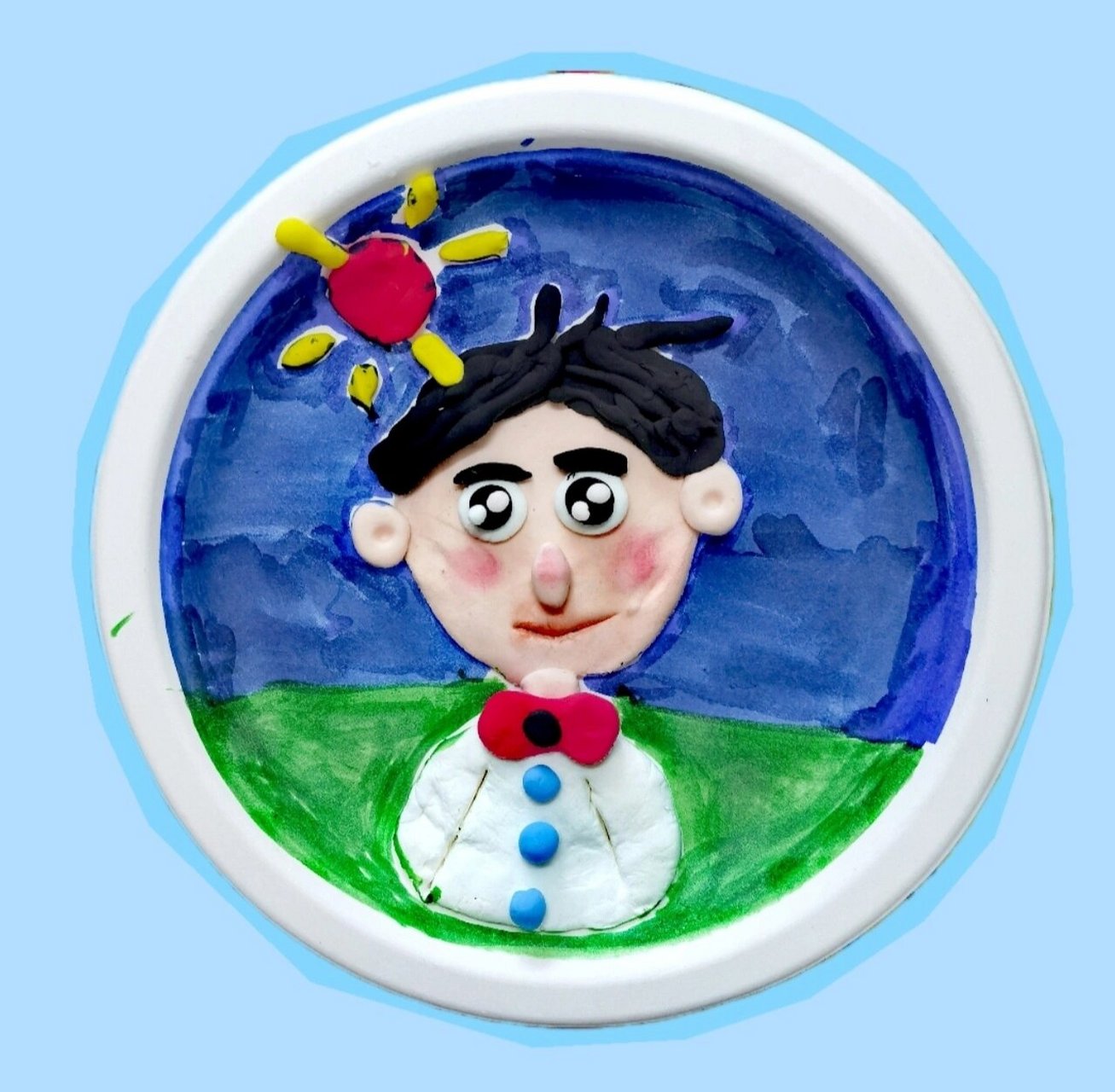 纸盘人物 儿童画粘土手工(纸盘人物)