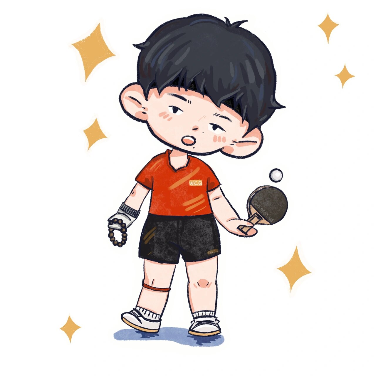 王楚钦|画个大头|国乒队运动员q版人物乒乓