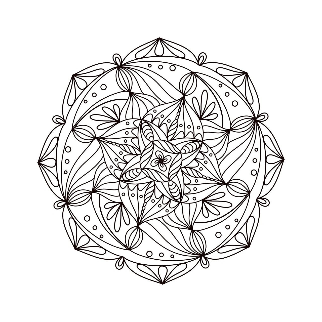 原创曼陀罗图案集合1|寻找心灵的慰藉 最近画的曼陀罗线稿来了!